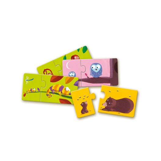 Puzzle dúo Mamá-Bebé de Djeco | De Cáscara de Nuez | concentración, respeto, estimulación cognitiva, emociones