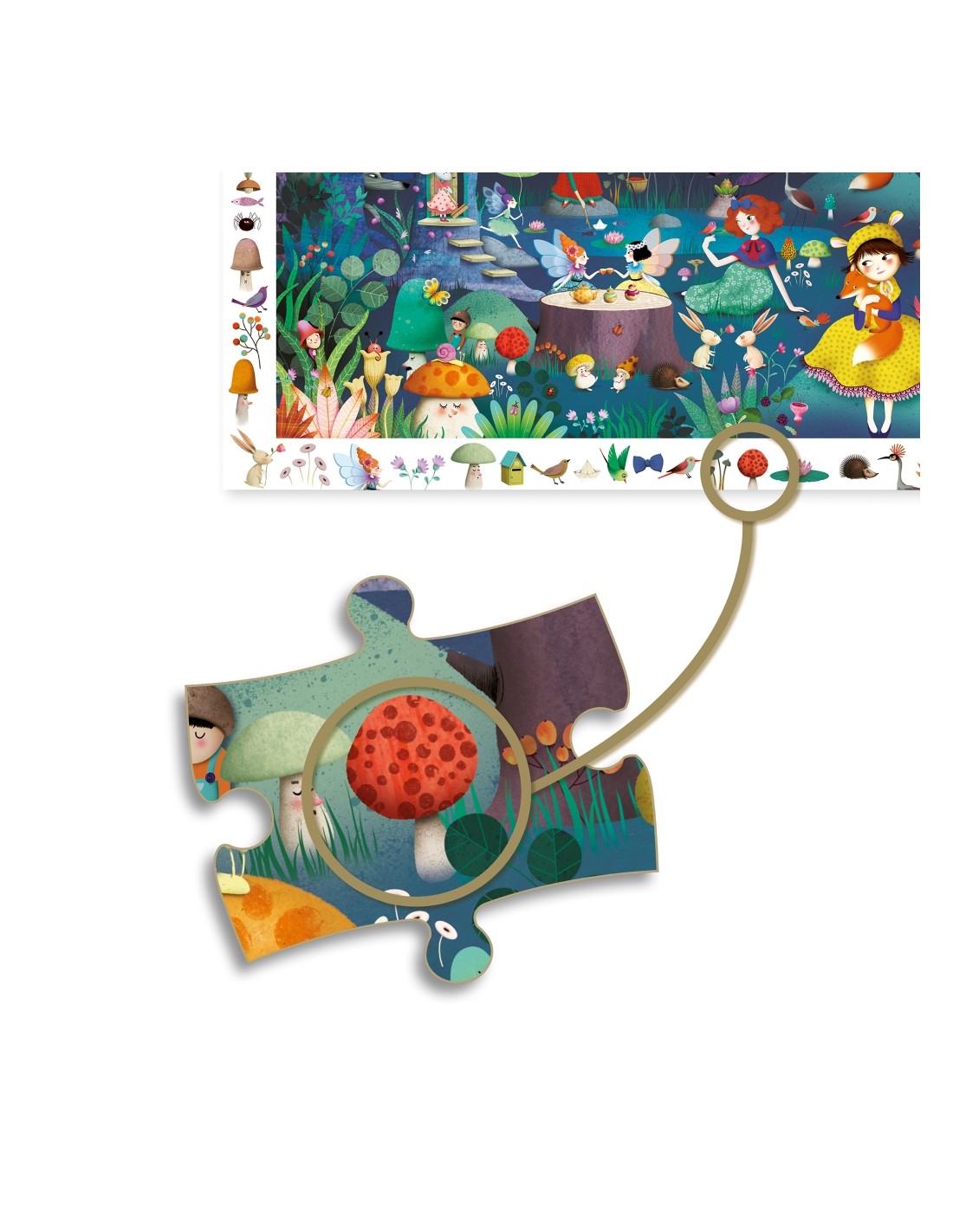 Puzzle Bosque Encantado de Djeco | De Cáscara de Nuez | concentración, creatividad, atención, estimulación cognitiva