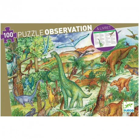 Puzzle Observación Dinosaurios de Djeco | De Cáscara de Nuez | concentración, respeto, atención, estimulación cognitiva