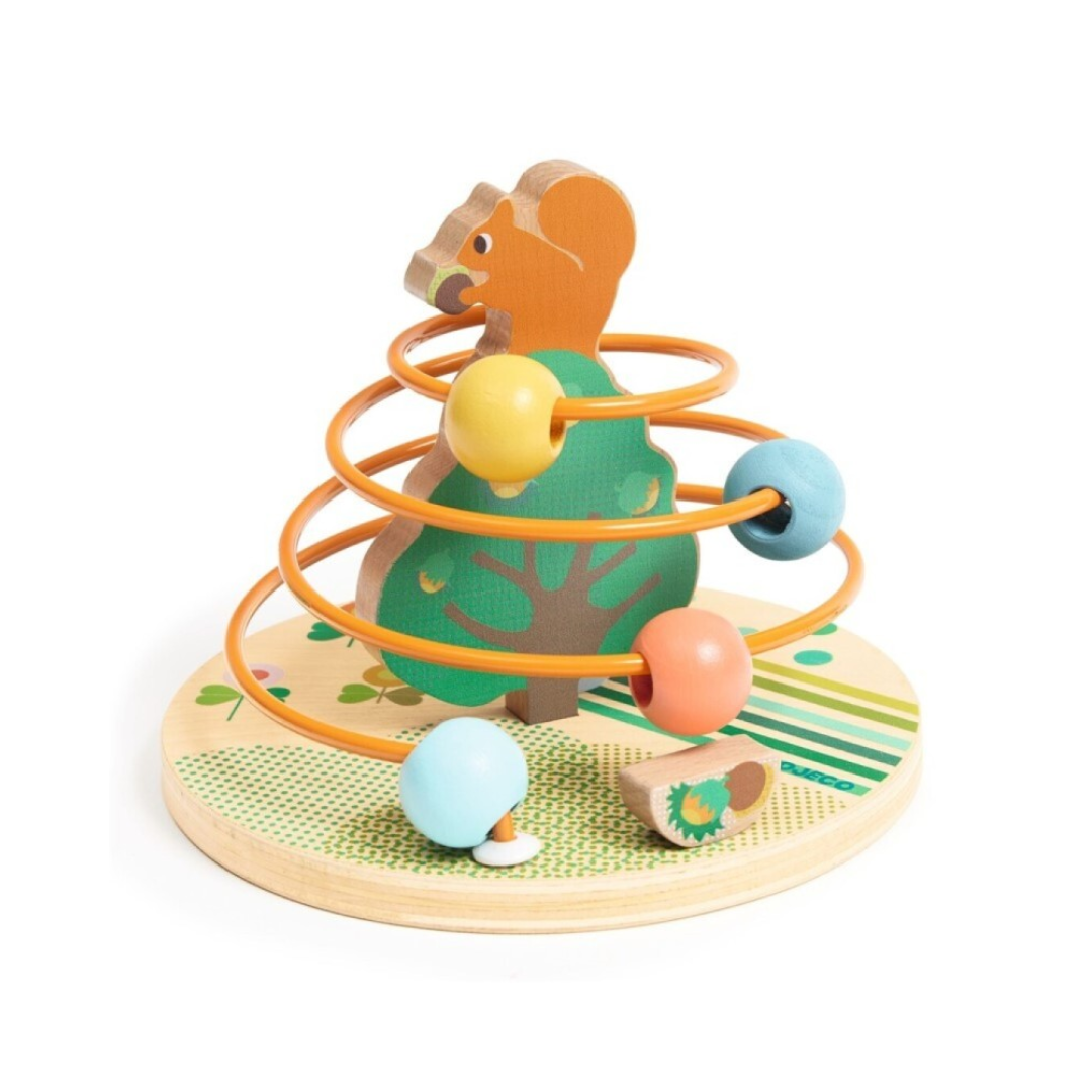 Baby Color Rollnut Pasabolas de Djeco | De Cáscara de Nuez | bebé, motricidad, relación causa efecto, reconocimiento de colores, vocabulario , atención y concentración.