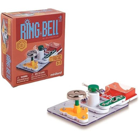 Ring a Bell Electrofun de Miniland – Kit para montar un timbre eléctrico | De Cáscara de Nuez | curiosidad científica, electricidad, circuitos, lógica, habilidades técnicas, juguete educativo
