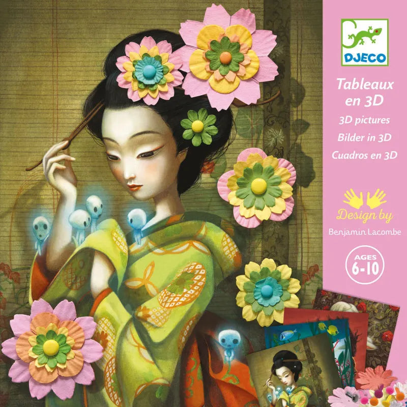 Cuadros en 3D Láminas de Benjamin Lacombe de Djeco|De Cáscara de Nuez | motricidad, manualidades, destreza y pulso,  creatividad, decoración
