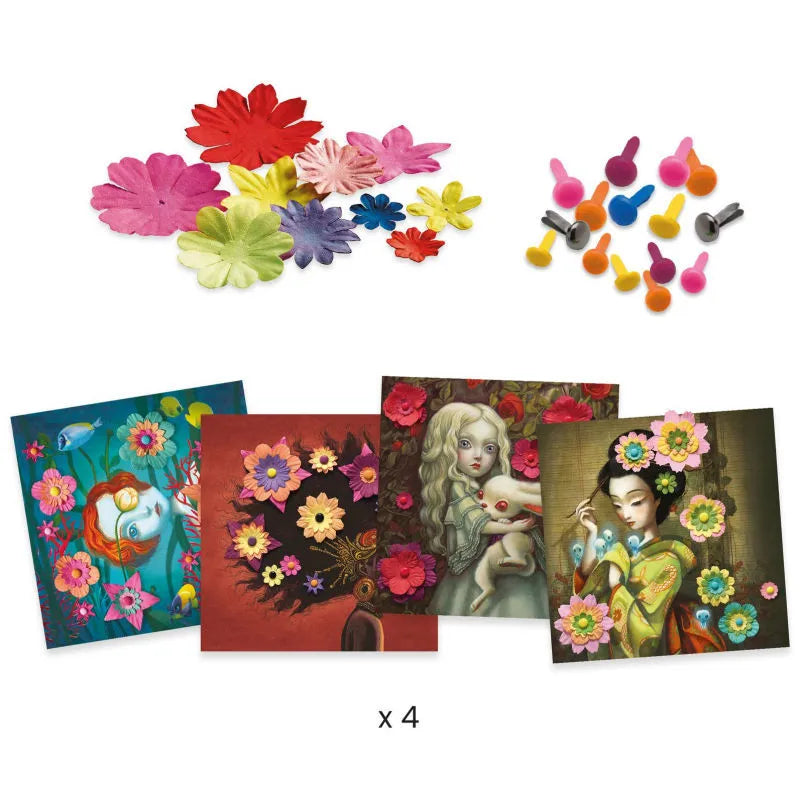 Cuadros en 3D Láminas de Benjamin Lacombe de Djeco|De Cáscara de Nuez | motricidad, manualidades, destreza y pulso,  creatividad, decoración