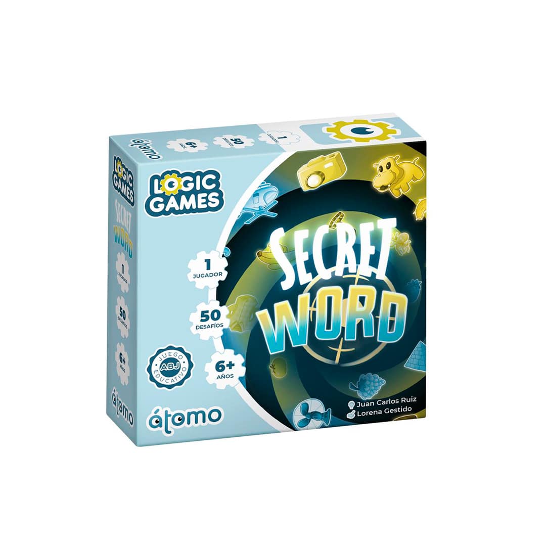 Secret Word de Átomo Games| De Cáscara de Nuez | razonamiento lógico, profesionales, competencia lingüística, lógica, vocabulario, estimulación, dislexia, atención, concentración, toma de decisiones.