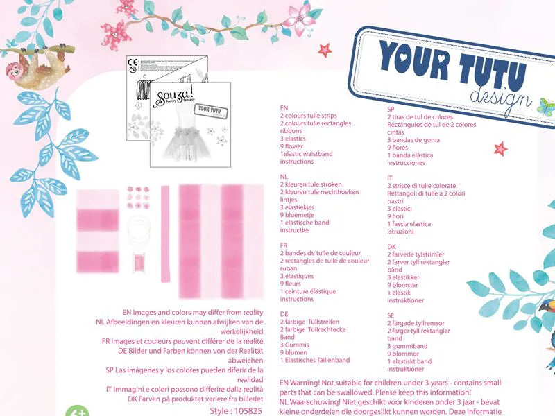 Set de diseño DIY tutú rosa de Souza|De Cáscara de Nuez | motricidad, manualidades, destreza y pulso,  creatividad, juego simbólico, disfraz