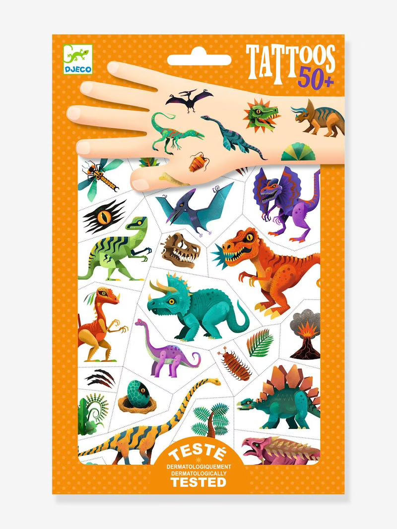TATTOOS Dino de Djeco | De Cáscara de Nuez | creatividad, autoestima, expresión emocional, juego libre