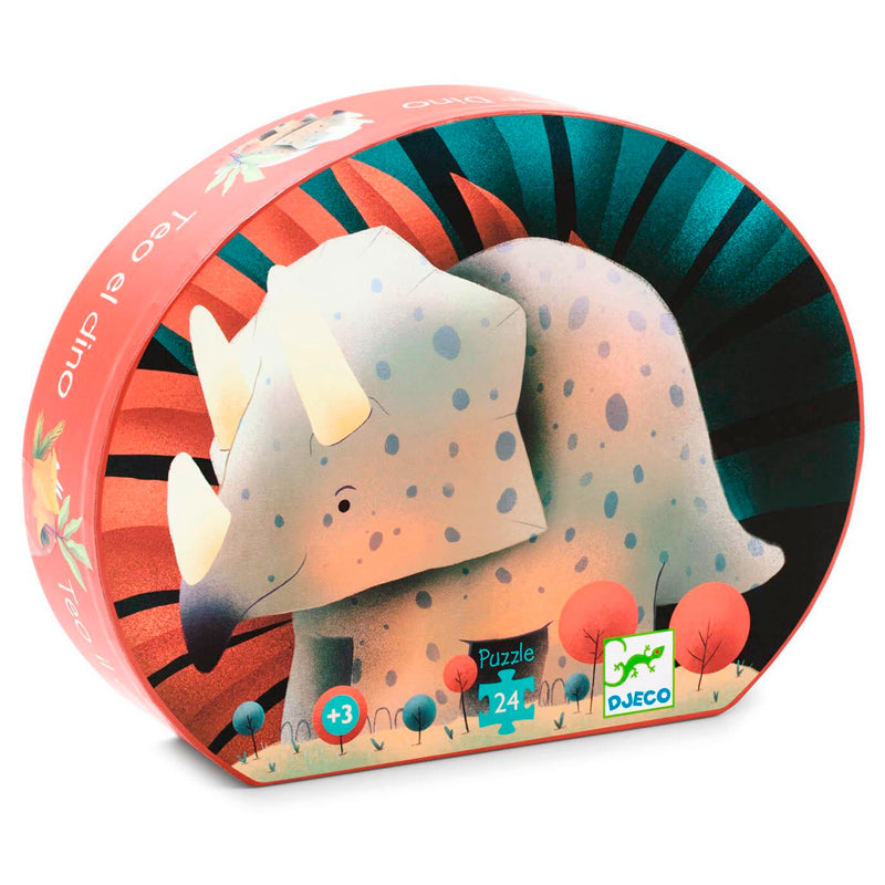 Puzzle Teo el Dino de Djeco – Puzle de 24 piezas para niños | De Cáscara de Nuez | coordinación mano-ojo, paciencia, razonamiento espacial, dinosaurio, puzzle infantil, Djeco
