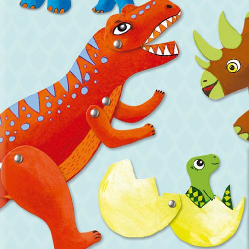 Set dinosaurios móviles de Djeco|De Cáscara de Nuez | motricidad, manualidades, destreza,  creatividad, atención, concentración, decoración.