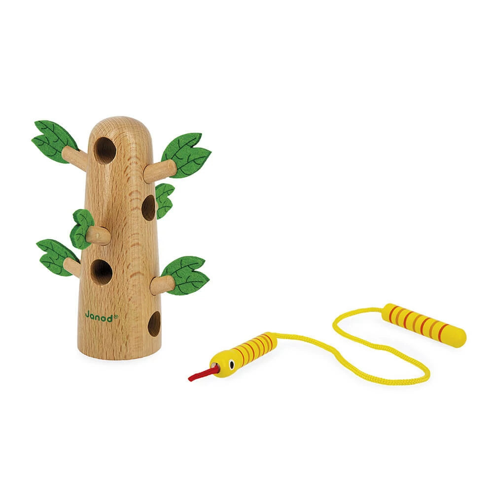 Árbol Tropical de Cordones de Janod | De Cáscara de Nuez | motricidad fina, autonomía, concentración, estimulación cognitiva