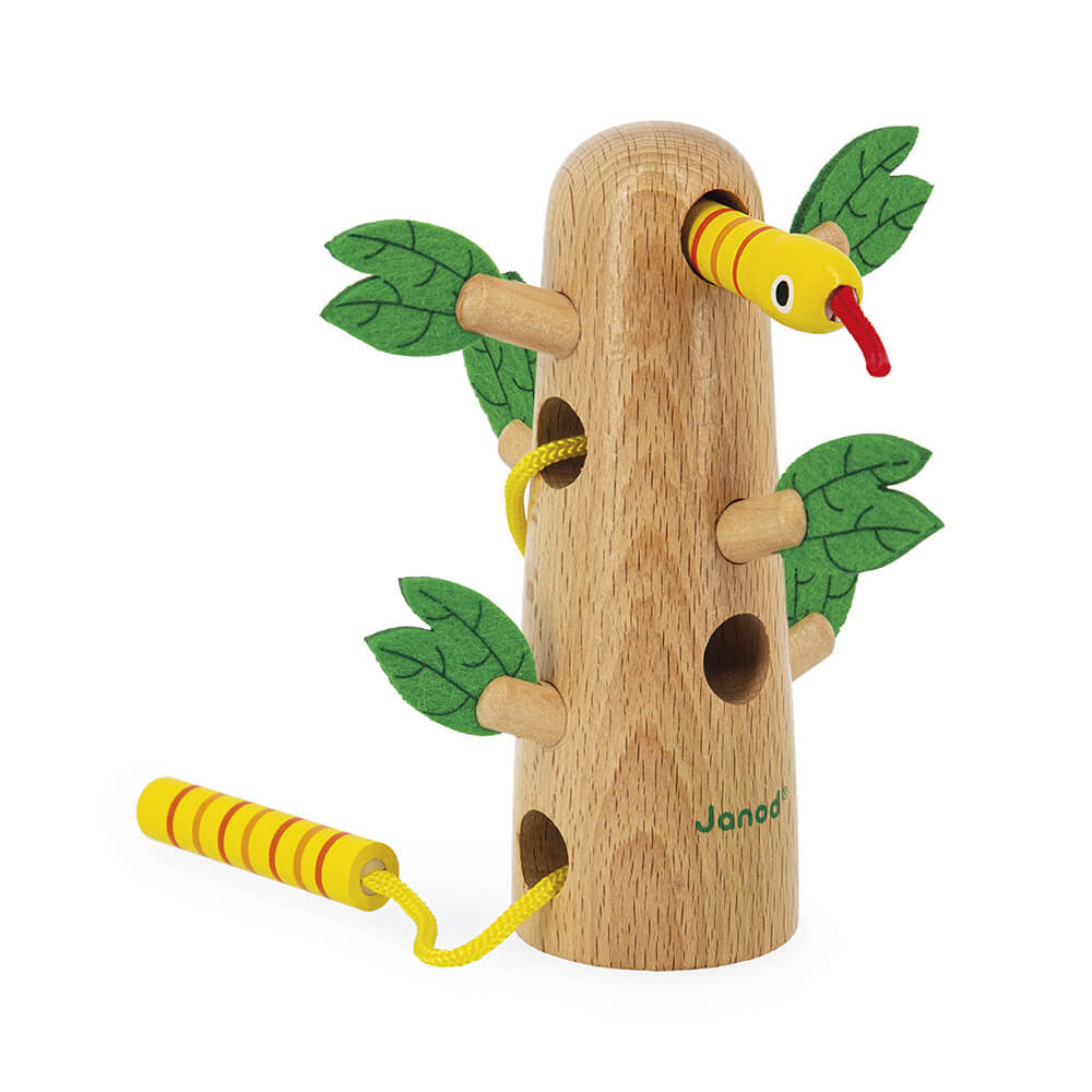 Árbol Tropical de Cordones de Janod | De Cáscara de Nuez | motricidad fina, autonomía, concentración, estimulación cognitiva