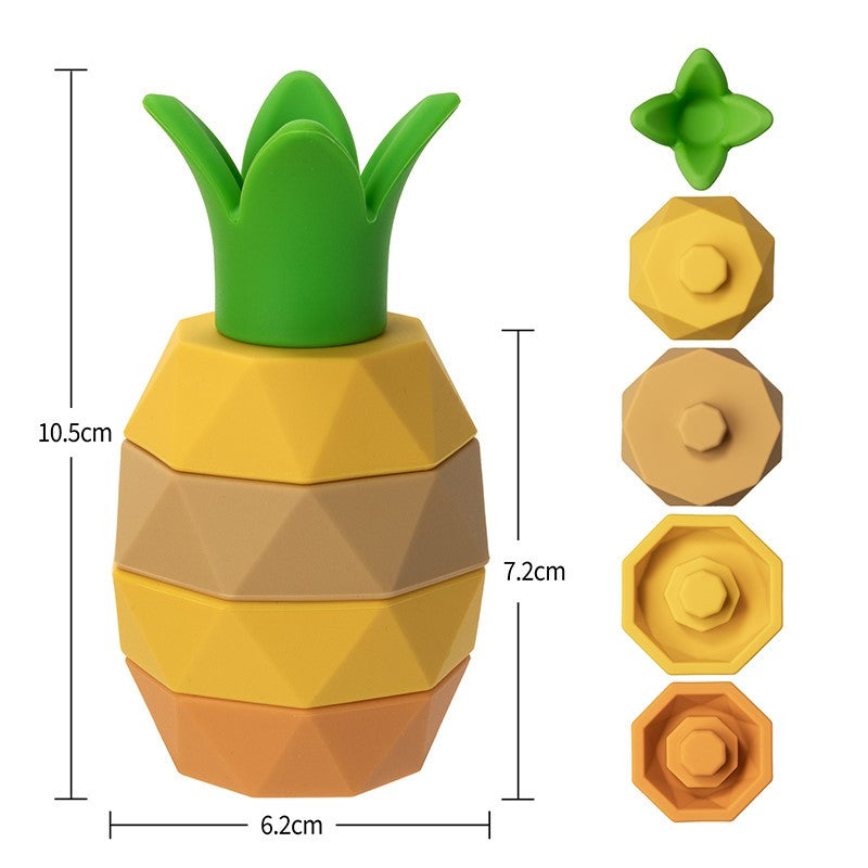Piña de silicona apilable de Weibo | De Cáscara de Nuez | motricidad, estimulación cognitiva, concentración, juego libre
