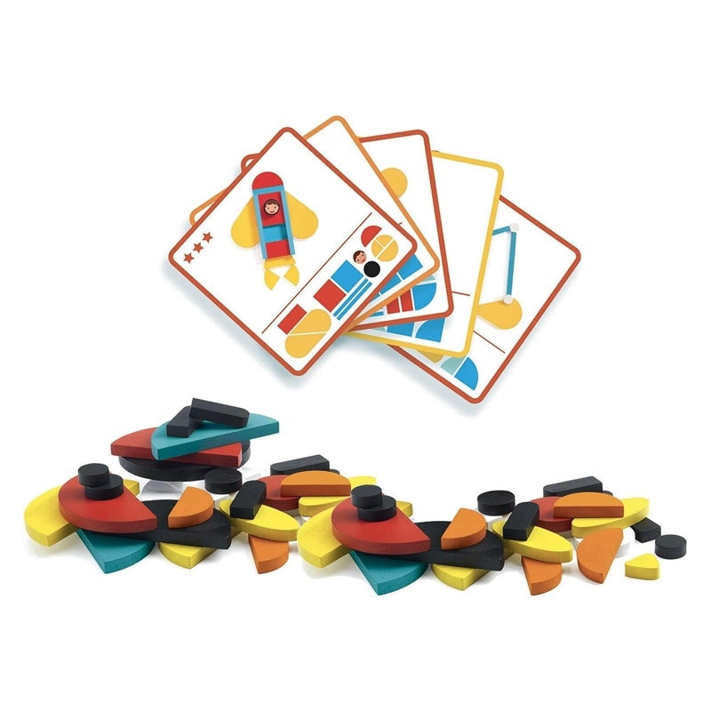 Ze Geo Vroom Djeco – Juego de simetría y percepción visual con espejo | De Cáscara de Nuez | simetría, espejo, percepción visual, Djeco, juego educativo, 2 años`